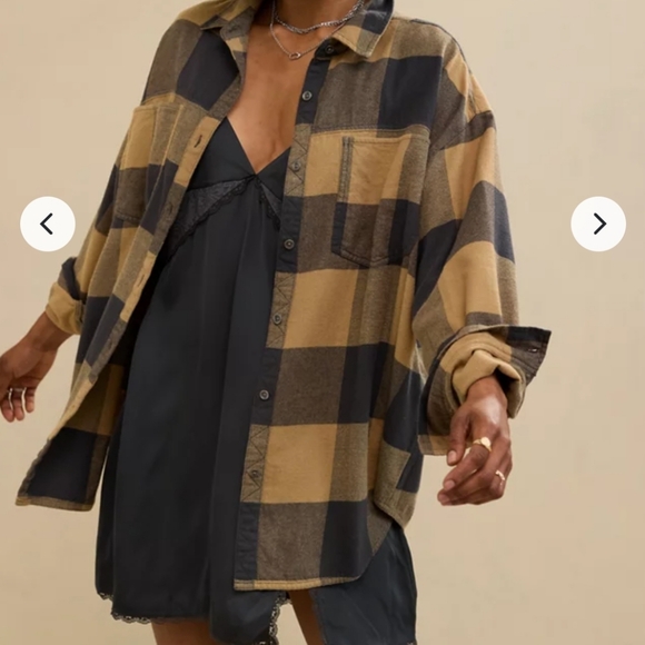 Aerie Men's Casual Plaid Shirt - Navy and Beige NWOT - Picture 3 of 8